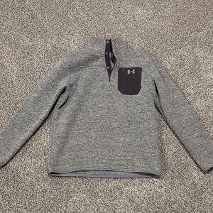 Under Armour Men's Heathered Gray Zip-Up Sweater